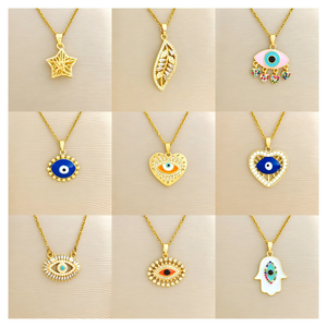 Colliers pendentifs en acier inoxydable et cuivre Jeutelis pour femmes - 45 styles tendance, vente en gros mixte en stock - Product Image 3