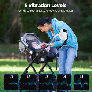 Berceau automatique pour bébé rechargeable par USB avec Bluetooth, vibrations, lumière LED, et fonction mains libres pour apaiser le nourrisson - Product Image 6