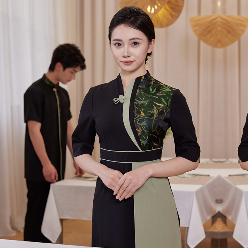 Golden bamboo black gauze skirt