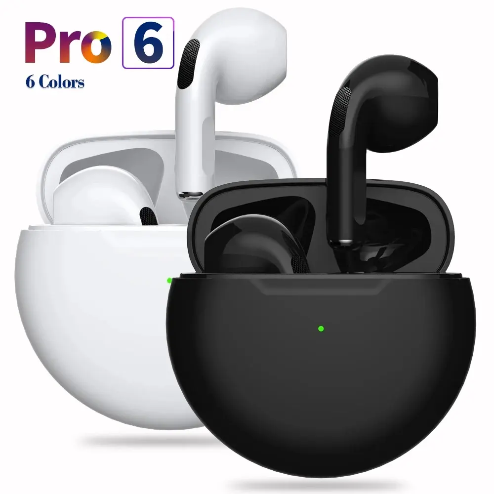 Original Pro 6 TWS Touch Control Wireless Headphones BT V5.0 Earphones Sport Earbuds Music Headset For Iphone Xiaomi phones