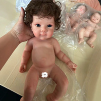Poupée Reborn en Silicone Solide de 18 Pouces, Jouet Réaliste avec Peau de Bébé, Cheveux en Silicone Souple et Élastique, pour Enfants (4-6 Ans)