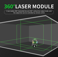 Niveau laser rotatif auto-nivelant LONN Green 12 lignes 360 degrés avec précision de 3 mm/10 m, portée de 30 m, certifié CE/FCC