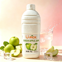 2kg Commercieel Groene Appelconcentraat, 40% Echt Fruitsap, 9x Verdunbaar voor Bubble Tea & Dranken