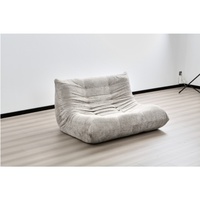 Canapé d'angle carré moderne rembourré extensible une place en tissu gris pour salon, appartement, hôtel, villa
