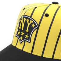 Sombrero de camionero con logotipo bordado de NY de 5 paneles personalizado, gorras de béisbol a rayas, gorras de béisbol para hombres, deportes al aire libre