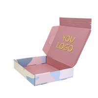 Caja de envío para el cuidado de la piel corrugada reciclada con logotipo personalizado, autoadhesivo con cremallera, tira de rasgado, cajas de papel para embalaje cosmético