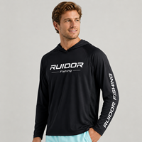 Camisa de Pesca con Capucha de Marca Propia con Máscara Facial UPF 50, de Secado Rápido, Transpirable, Protección Solar, Manga Larga, para Pesca en Alta Mar