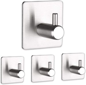 Adhesive Heavy Duty Waterproof 304 Stainless Steel Wall Hooks for Hanging <b>Coat</b> Hat Towel <b>Robe</b>-Bathroom Use Box Packed - Product Image 1
