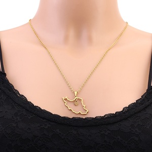 Collar de Acero Inoxidable con Mapa de Irán Hueco, Colgante de Corazón, Joyería con Contorno Persa, Regalo Nacional de Amor para Hombres y Mujeres - Product Image 3