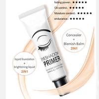 Base de Fard à Paupières Longue Durée 12ml, Imperméable, Correcteur, Formule Minérale Scintillante, Texture Crème Lactée Métallique Légère pour les Yeux