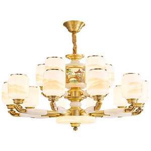 All Copper Chandelier Multi Head <b>Led</b> <b>Light</b> Round Shape For Living Room Villa Hall Home Lighting Main <b>Light</b> - Product Image 4