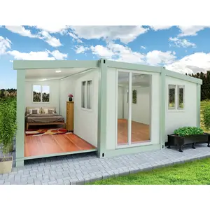 可扩展的可扩展预制容器20英尺折叠预制3卧室移动房屋