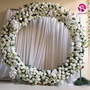 <strong>Circle</strong> Shaped Artificial Flower Arch Huge Wreath Style Diameter 200cm Silk Flower Arch for Outdoor Wedding Ceremony <strong>Floral</strong> Decor - Product Image 1
