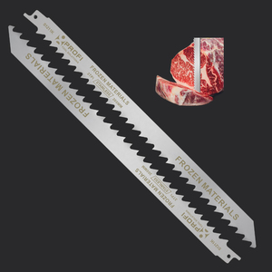Lame de <span class=keywords><strong>scie</strong></span> <span class=keywords><strong>sabre</strong></span> en acier inoxydable de qualité alimentaire pour <span class=keywords><strong>viande</strong></span> congelée, 3TPI, pour découpe d'os et transformation de la <span class=keywords><strong>viande</strong></span>, 12 pouces (305 mm), de rechange - Product Image 1