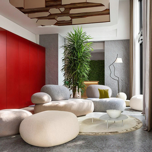 Ensemble de meubles de salon modulaires de luxe en velours italien haut de gamme pour villa - Product Image 3