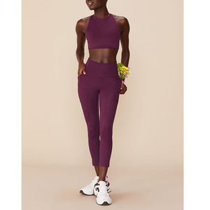 LOGO personalizzato spedizione veloce all'ingrosso Gym Short logo reggiseno Fabletics Leggings con tasche Set - Product Image 5