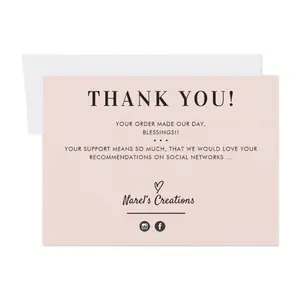 hot selling Custom Printing Logo Paper Card Small Business Thank You Note Cards for Shopping