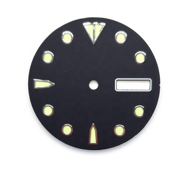 Quality Oem Stamping Custom Made Black Brass Watch Dial for Sale 28.5mm for NH35/36 Watch Parts Accessories
