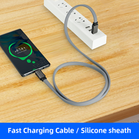 Offre Spéciale 27W Câble plat en silicone à charge rapide Câbles Micro USB Type-C Super Charge CType Câble de données pour téléphone portable