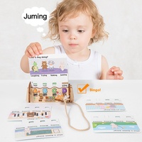 Carte de décryptage de mot de dessin animé en bois Montessori correspondant aux jeux de puzzle activités d'apprentissage préscolaire jouets éducatifs pour les enfants