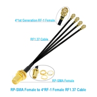 Câble adaptateur RF 4 SMA vers 4 U.FL RF1.13/RF0.81 50 OHM DC-6GHz Extension d'antenne WIFI Jumper