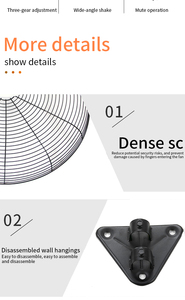Cina fabbrica di buona qualità a tre velocità stabile velocità del vento regolabile Multi-occasione industriale a parete ventilatore <span class=keywords><strong>per</strong></span> la fabbrica di casa - Product Image 6