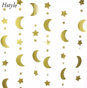 Guirlande de lune et d'étoiles scintillantes dorées de 10 pieds/3 mètres, fête d'<span class=keywords><strong>anniversaire</strong></span> pour enfants, chambre d'enfant, décorations de l'Aïd Moubarak, Ramadan, SD663 - Product Image 1