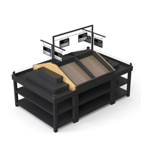 Highbright HBE-VR Double-Sided Heavy Duty Epoxy Powder Coated Large Capacity Multi-Layer Wooden Metal Supermarket Display Fruit - Product Image 3