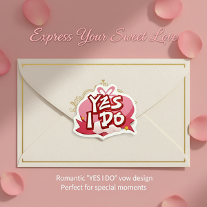 Ink-colored heart-shaped "I do" romantic stickers irregular pattern suitable for wedding favor wrapping - Product Image 2
