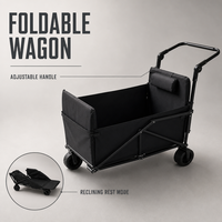 Chariot utilitaire robuste pour l'extérieur avec une capacité de charge de 150 kg pour le transport d'équipement de camping, vente en gros