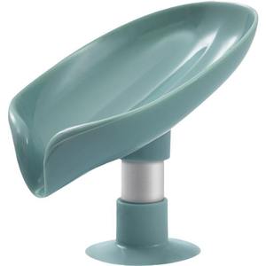 Support de Savon en Forme de Feuille pour Drainage, Boîte de Rangement Sans Eau, Plateau pour Éponge de Douche avec Ventouse, Fournitures de Bain et Toilettes en Gros - Product Image 1