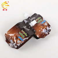 Emballage en plastique de sac de gousset latéral de 120ML pour le jus de fruit de pâte de tomate de confiture de chocolat avec la poche de bec
