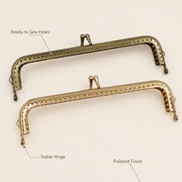 Deepeel XP402 18cm Cadre de sac à main en métal avec fermoir Kiss Lock et poignée pour la confection de sacs à main DIY, accessoires de couture et de bricolage, pièce de rechange