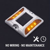 OEM ODM Balise routière réfléchissante en alliage d'aluminium à double face, alimentée par énergie solaire et LED, pour la sécurité des bords de voie et des allées