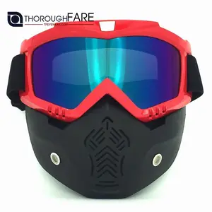 Universal Da Bicicleta Da Motocicleta Máscara Facial Óculos de Proteção Destacável Goggles Óculos de Capacetes Do Vintage