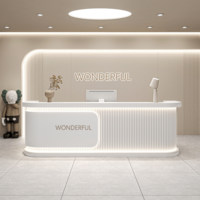 Comptoir de réception moderne et minimaliste en bois pour salon de beauté, bar, entreprise, hôtel, magasin de vêtements, caisse enregistreuse, utilisation en centre commercial