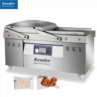 Machine d'emballage sous vide électrique à double chambre DZ-800/2S en acier inoxydable 304, scelleuse sous vide alimentaire commerciale avec pompe de 202 m³/h