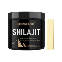 Lifeworth Shilajit Resin Himalayan 85 + Suppléments minéraux de trace d'acide fulvique prend en charge le système immunitaire métabolique
