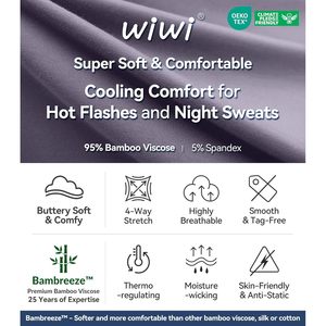 ชุดนอนผู้หญิงแขนสามส่วน ผ้าใยไผ่เนื้อนุ่ม ระบายอากาศดี เสื้อพร้อมกางเกงขายาว มีกระเป๋า ไซส์พลัส S-4X - Product Image 6