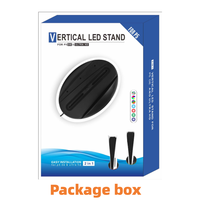 Base de dissipation thermique 2-en-1 pour PS5, support de console de jeu LED 7 couleurs, support vertical pour PS5 version disque/numérique