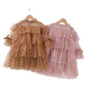 Ragazze principessa strati di maglia abiti da torta per bambini paillettes elegante Tutu da festa abiti da ballo bambini volant vestiti - Product Image 1