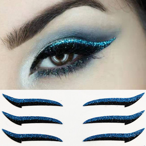 Autocollants pour les yeux Tiebeauty, paillettes bleues, autocollants adhésifs pour maquillage de scène, pour femmes - Product Image 4
