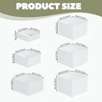 Lot de 6 boîtes de présentation en acrylique blanc, écologiques, cubes empilables, support de présentation pour buffet de desserts, support de présentation pour aliments de fête