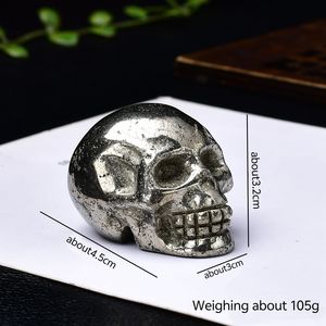 थोक प्राकृतिक क्रिस्टल कच्चे पत्थर की नक्काशीदार पॉलिशिंग स्कल्स शुभंकर होलालीन घर सजावट गहने उपहार - Product Image 3