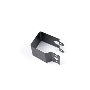 Dongguan Clipe de metal personalizado em forma de U estampado peças de aço inoxidável preto pequenos fixadores para suporte de janela feito de alumínio