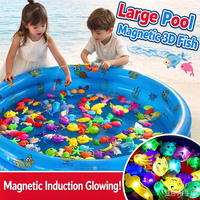 Set Mainan Memancing Magnetik Anak-anak, Permainan Air Luar Ruangan Musim Panas, Interaksi Orang Tua dan Anak, Mainan Kolam Memancing Anak-anak