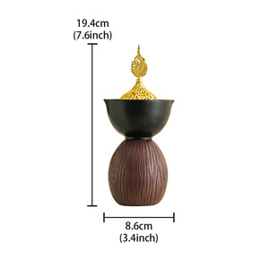 Quemador de incienso alto de madera en forma de tazón, el más vendido, quemador de aromaterapia portátil, decoración del <span class=keywords><strong>hogar</strong></span>, quemador de incienso árabe bakhoor - Product Image 6