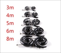 Bouchons d'oreilles en spirale pour garçons, clous d'oreilles en acier inoxydable acrylique noir