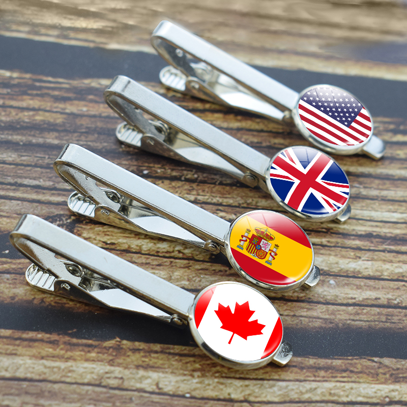 Зажимы для галстука с национальным флагом страны Мужская мода металлический галстук флаг США зажим для галстука Кнопка Аксессуары для свадебного костюма зажим для галстука на заказ