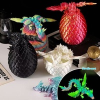 Produit transfrontalier le plus vendu : Dragon volant en verre imprimé en 3D, articulation complète, créatif et tendance, jouet de maternité, présentation assise
